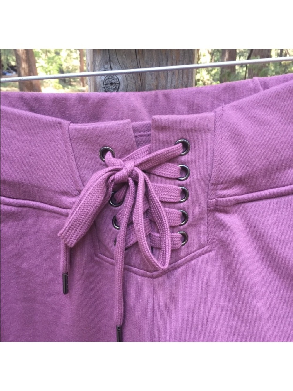 Active USA Purple Lace-Up Waist Track Joggers - Picture 4 of 8
